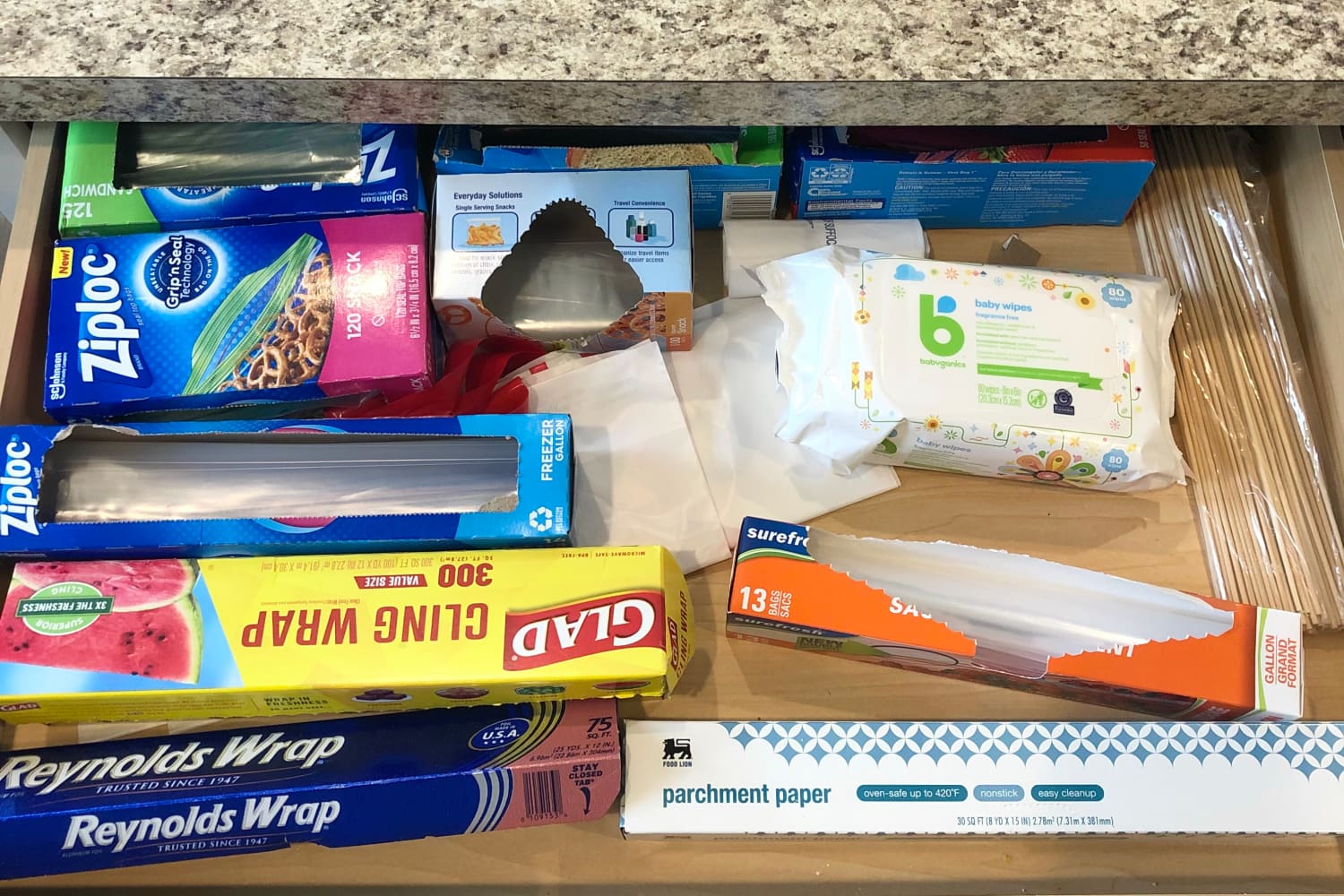 Plastic Bag Drawer Organization - Before After | The Kitchn